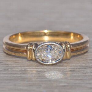 Natural Diamond Ring in Two-Tone Gold